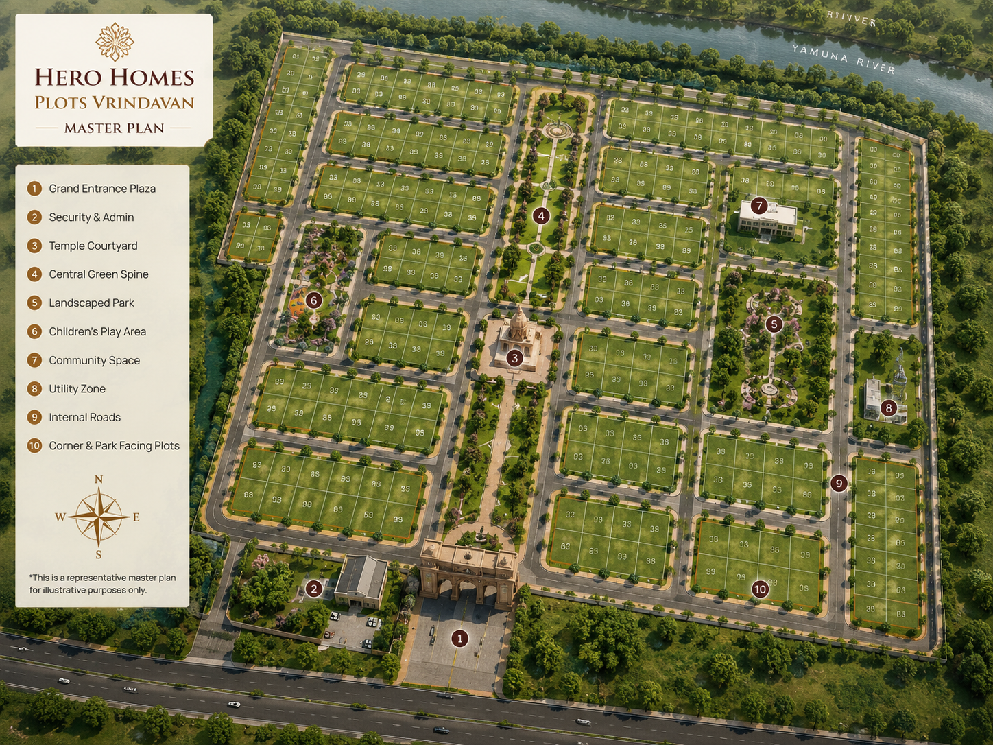 Master plan layout drawing for the Vrindavan township