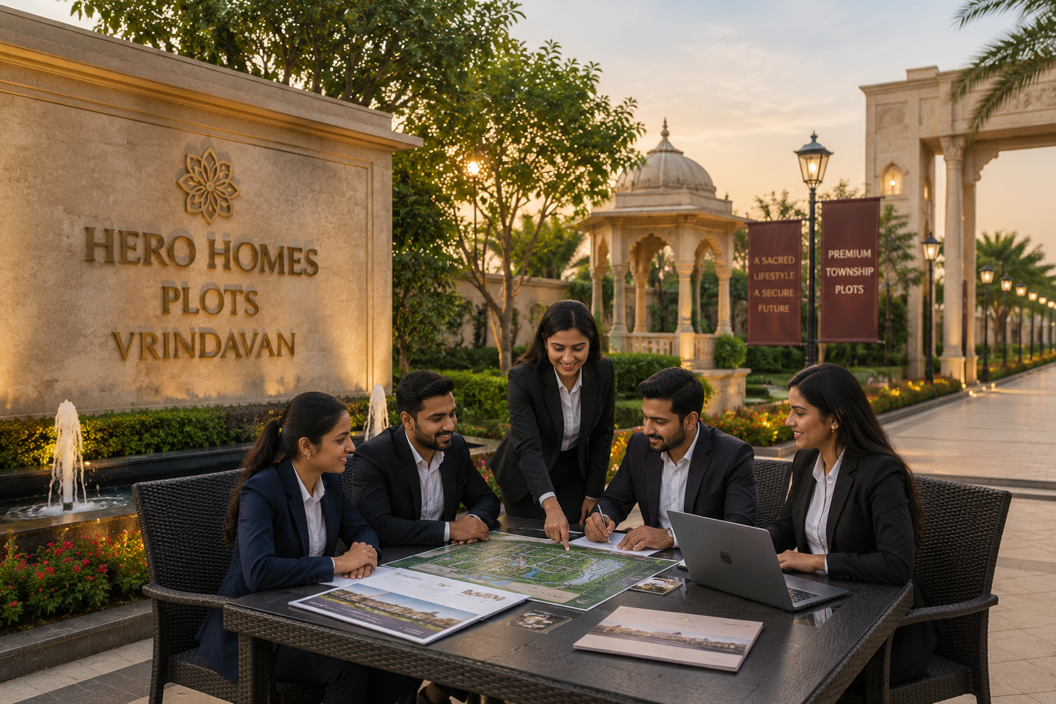 Hero Realty site team at the Vrindavan township